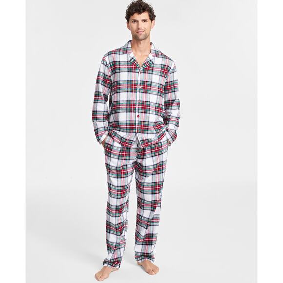 Big & Tall Matching Family Pajamas Stewart Plaid Notch Collar Pajama Set 2XB NWT - Picture 1 of 3